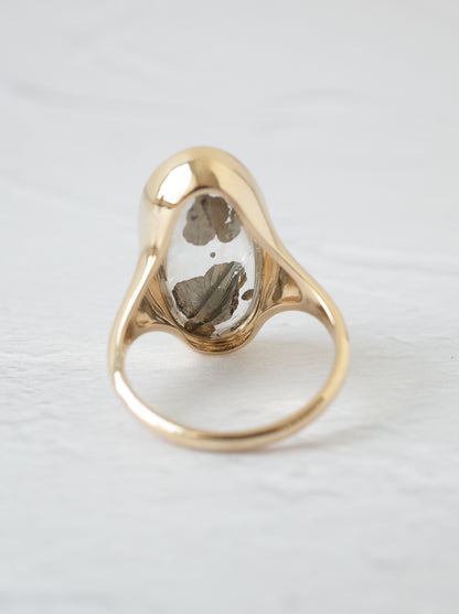 Marcasite in Quartz Ring