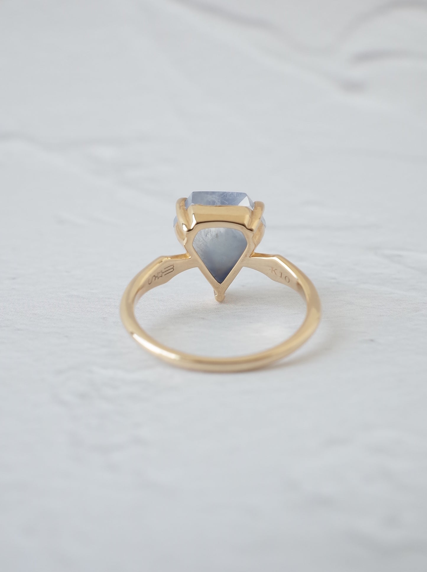 Dumortierite in Quartz Ring - 1