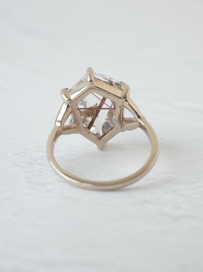 Red Rutilated Quartz Ring  / cut by CANNA
