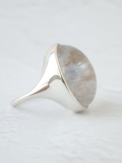 Dumortierite in Quartz Ring - 3