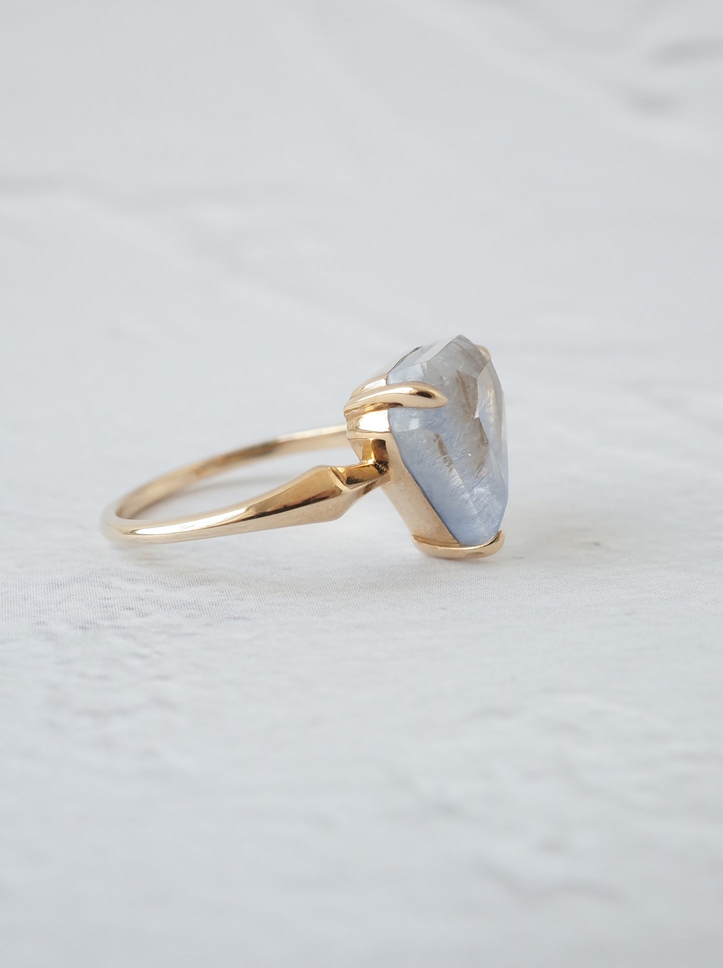 Dumortierite in Quartz Ring - 1