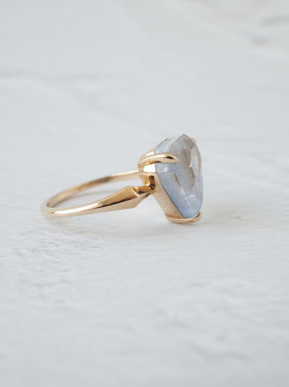 Dumortierite in Quartz Ring - 1