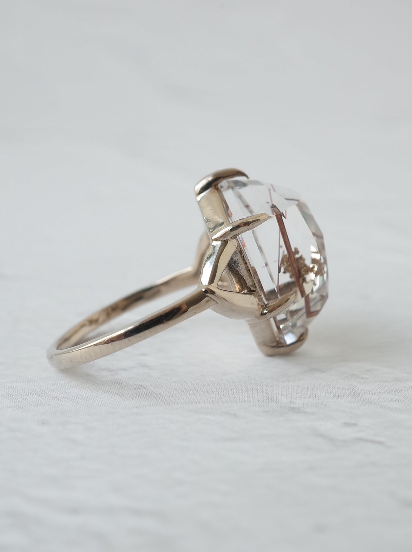Red Rutilated Quartz Ring  / cut by CANNA