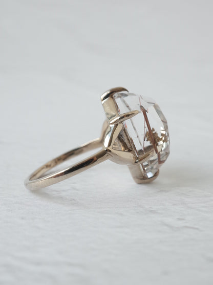 Red Rutilated Quartz Ring  / cut by CANNA