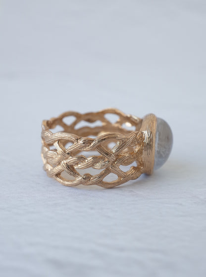 Dumortierite  in Quartz ARAN Ring  - 15