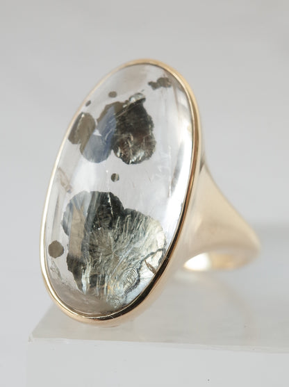 Marcasite in Quartz Ring
