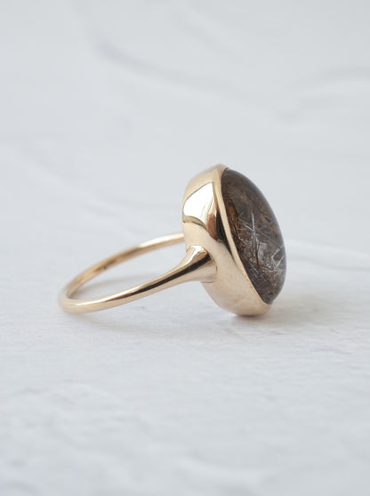 Brown Rutilated Quartz Ring
