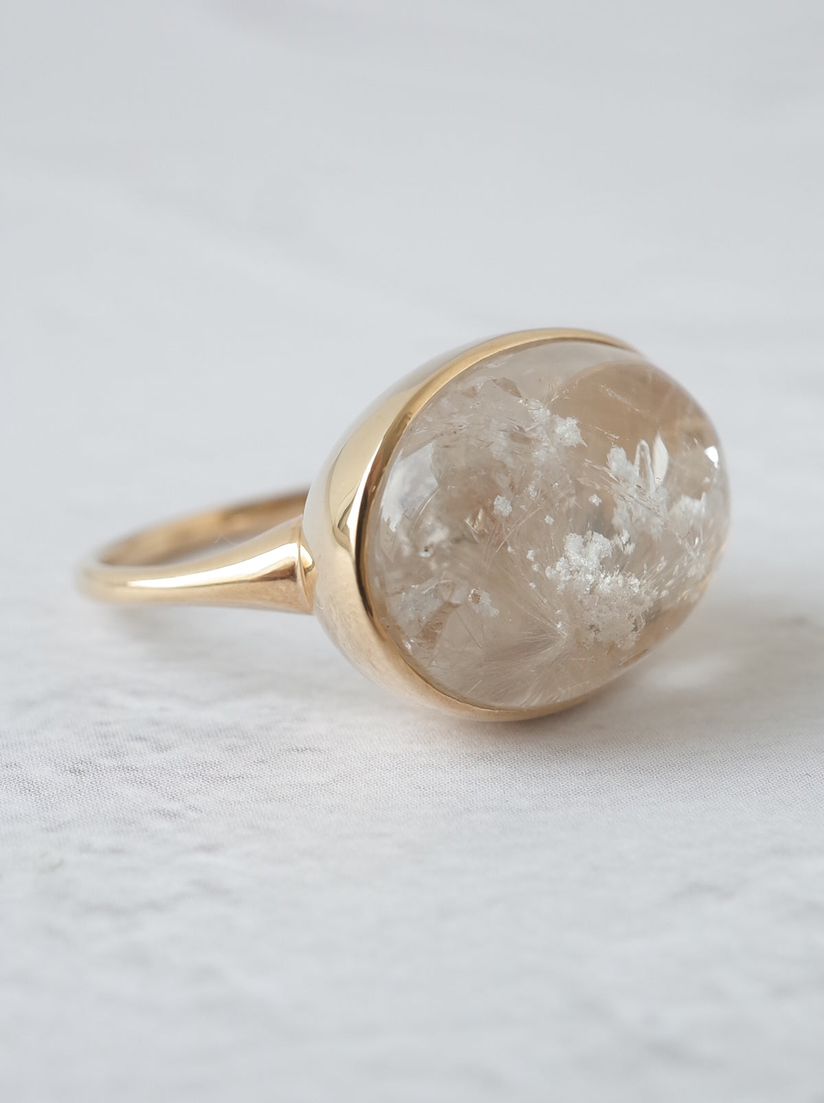 White Garden Quartz in Quartz Ring  - 1