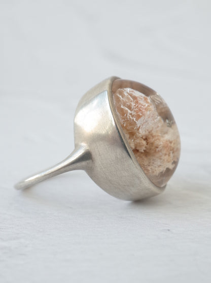 Pyrite in Garden Quartz Ring