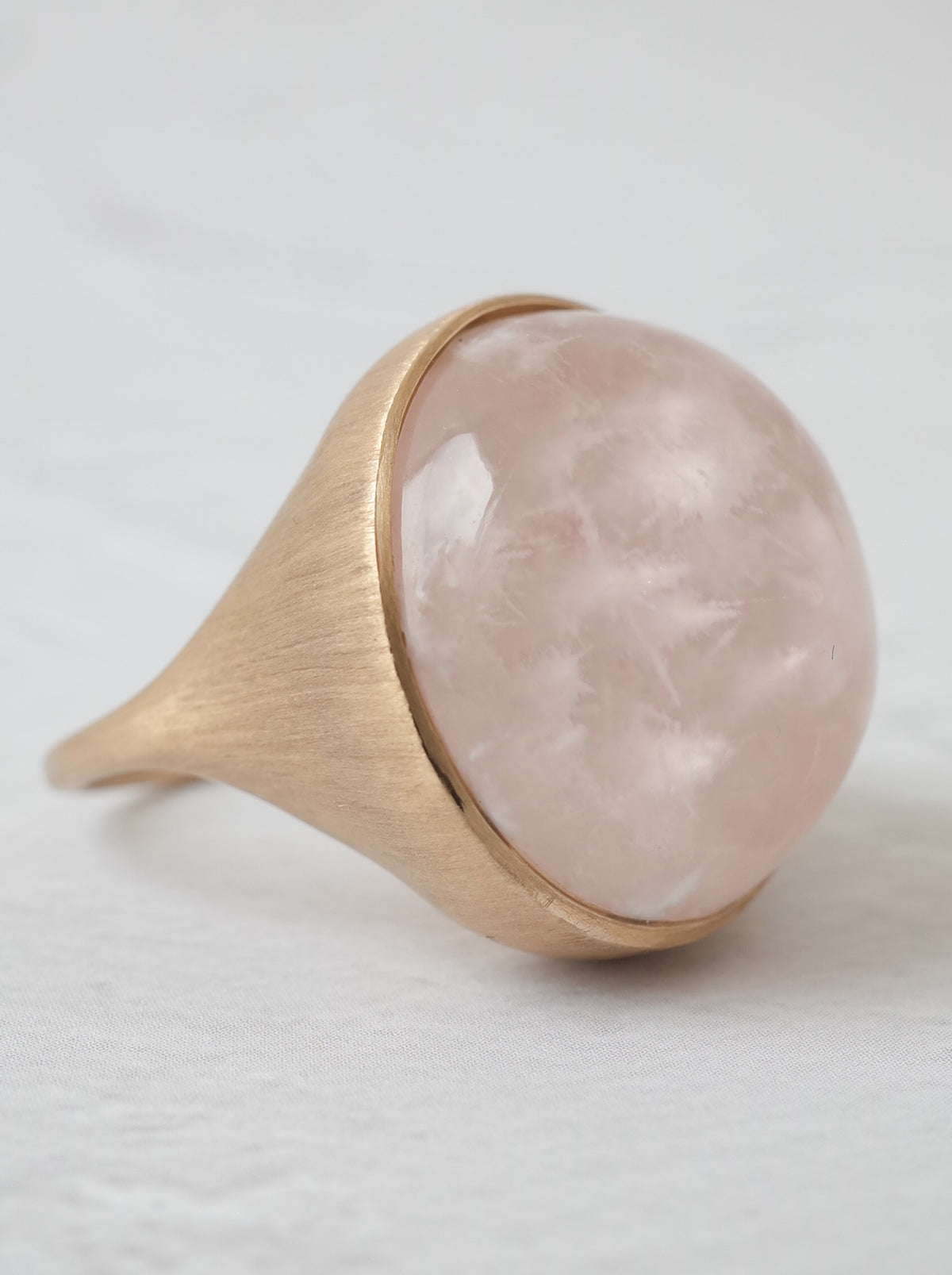 Sericite in Rose Quartz Ring