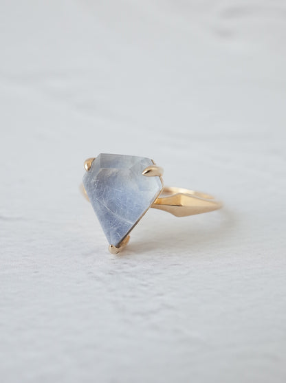 Dumortierite in Quartz Ring - 1
