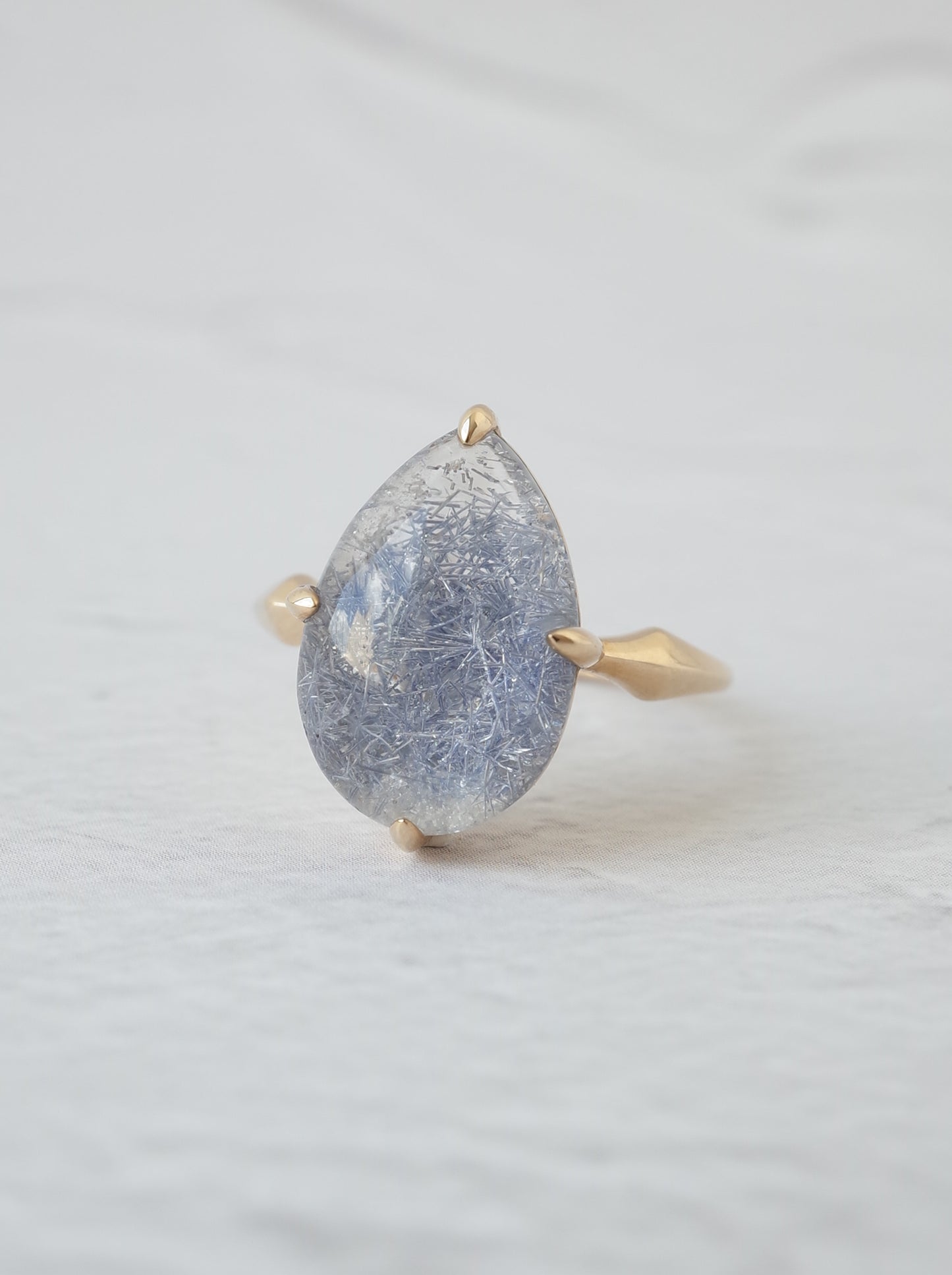 Dumortierite in Quartz Ring - 2
