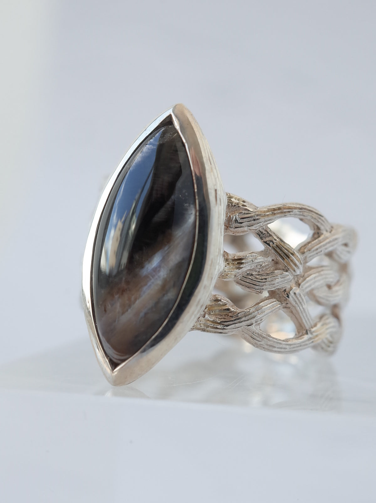 Brookite in Quartz ARAN Ring　
