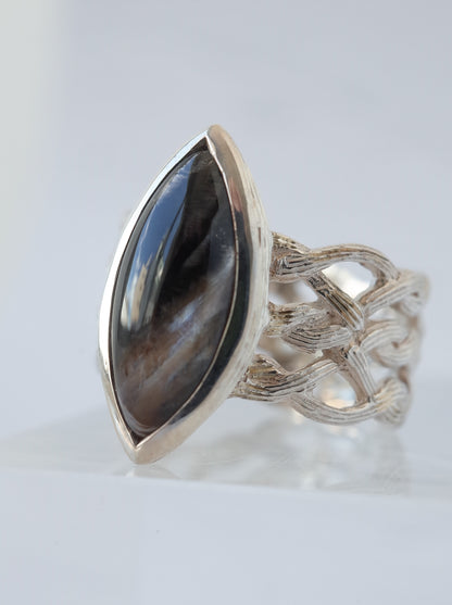 Brookite in Quartz ARAN Ring　
