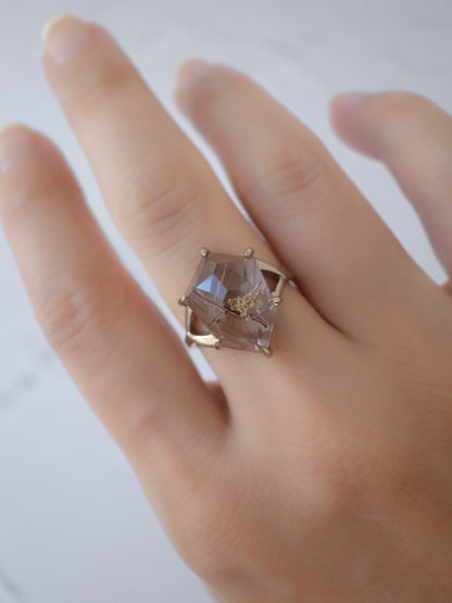 Red Rutilated Quartz Ring  / cut by CANNA