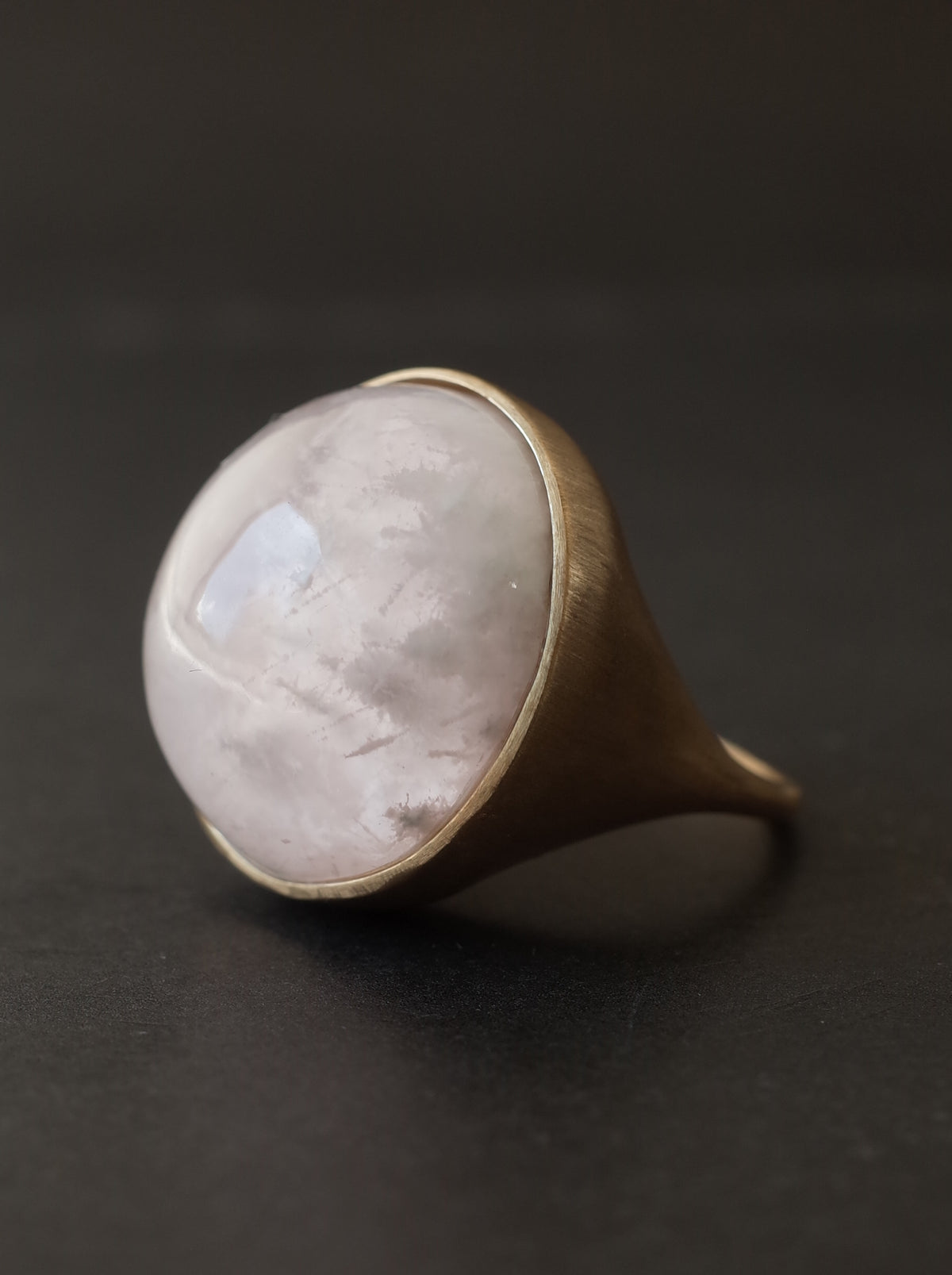 Sericite in Rose Quartz Ring
