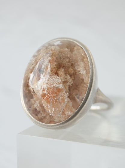 Pyrite in Garden Quartz Ring