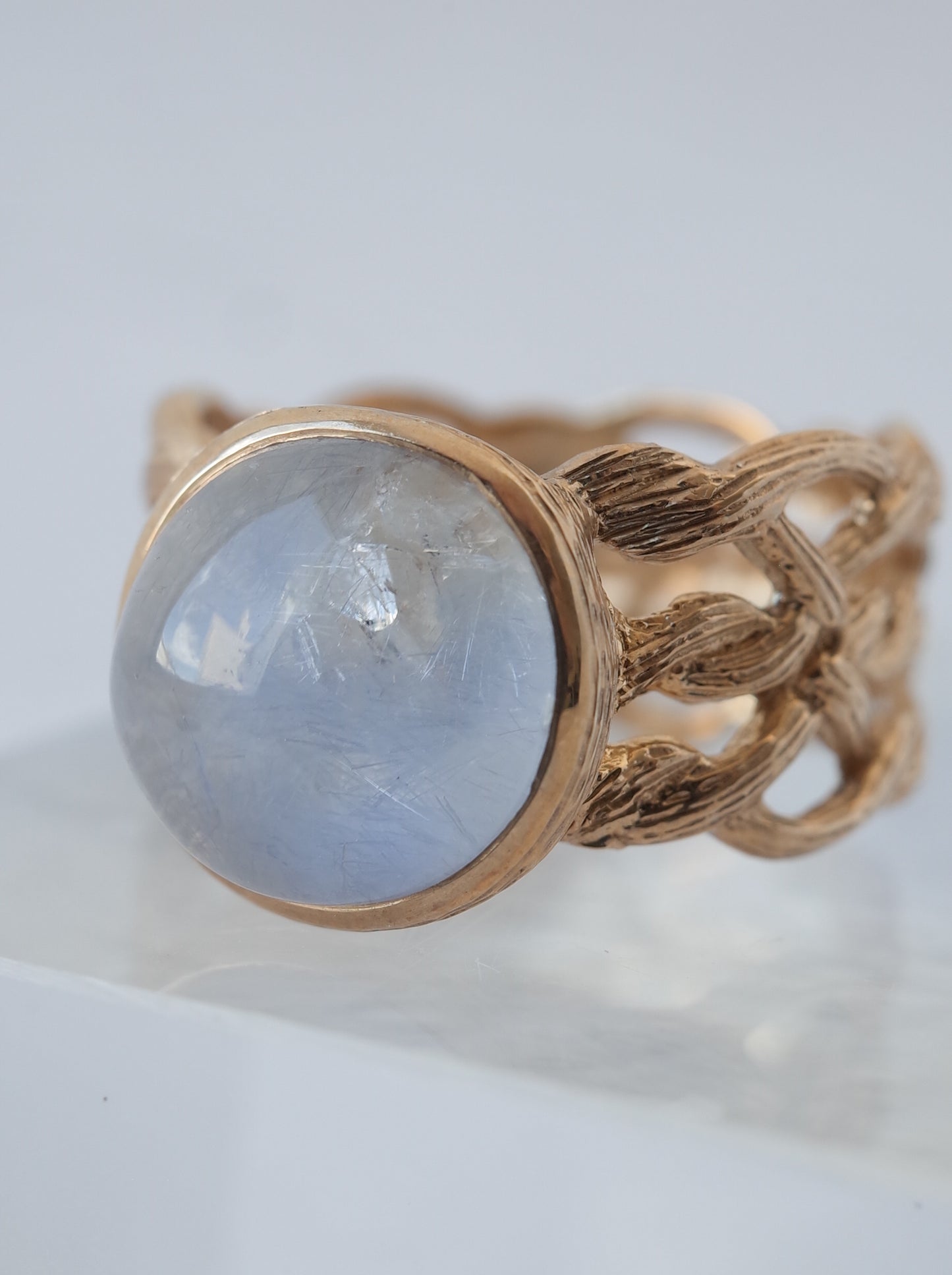 Dumortierite  in Quartz ARAN Ring  - 15