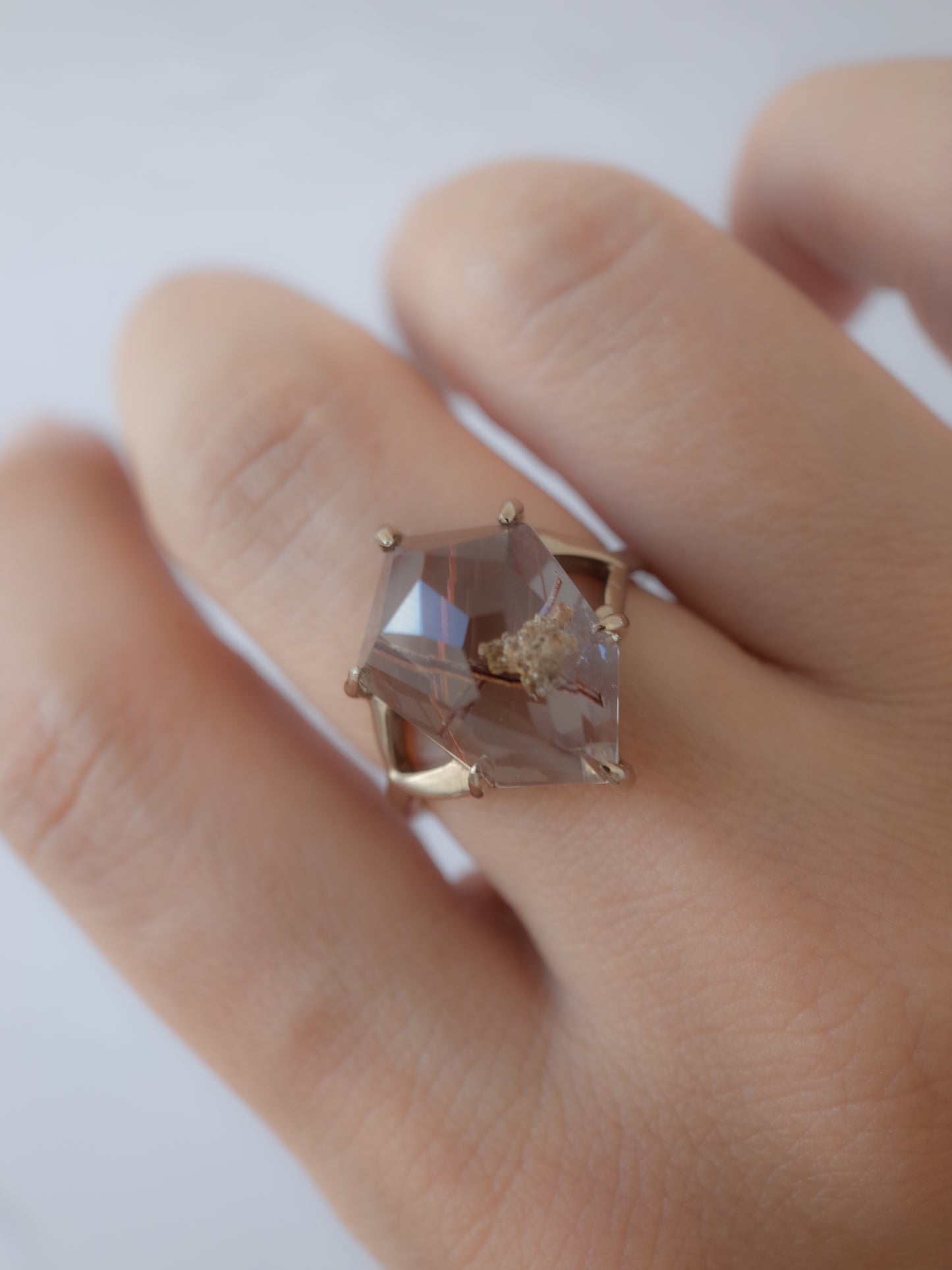 Red Rutilated Quartz Ring  / cut by CANNA
