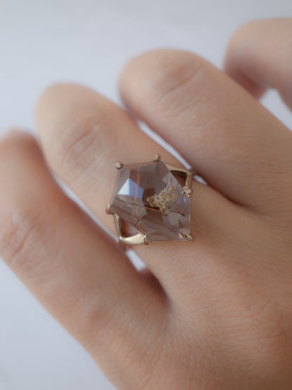 Red Rutilated Quartz Ring  / cut by CANNA