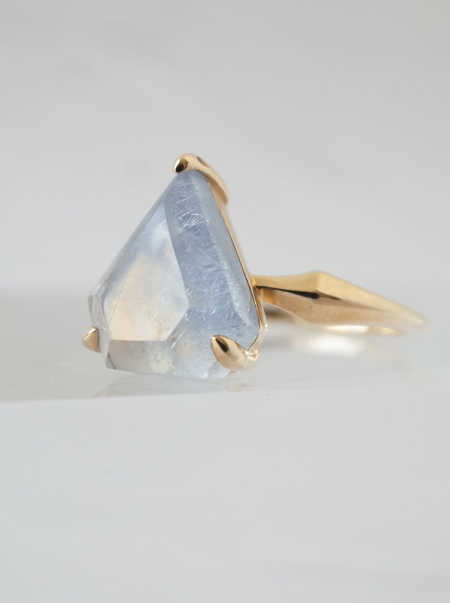Dumortierite in Quartz Ring - 1