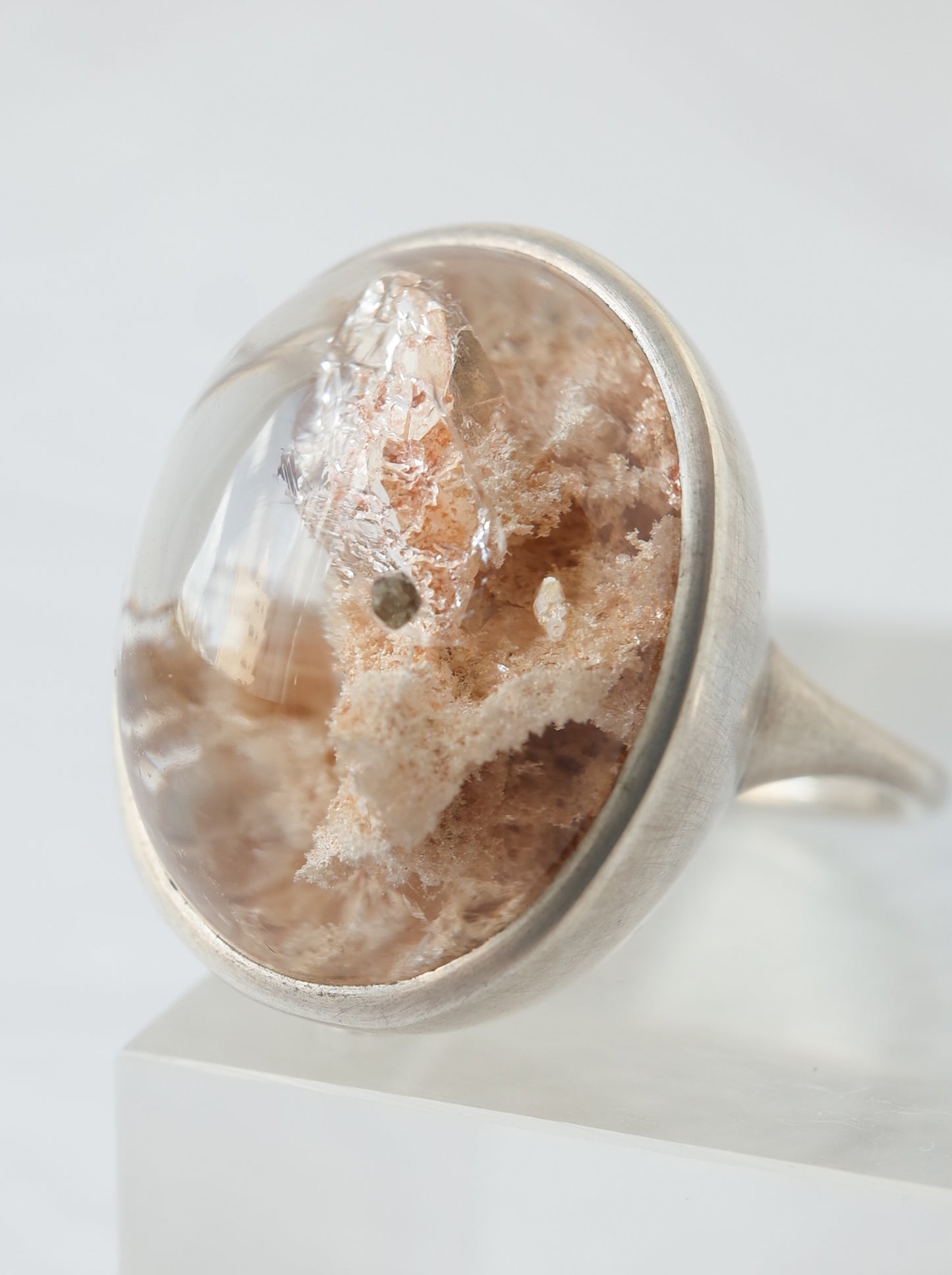 Pyrite in Garden Quartz Ring