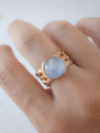 Dumortierite  in Quartz ARAN Ring  - 15
