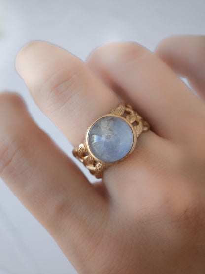 Dumortierite  in Quartz ARAN Ring  - 15