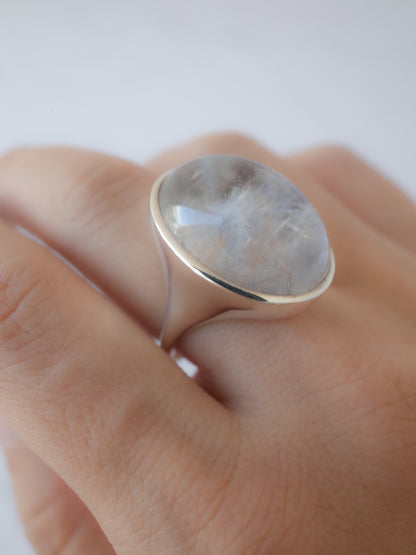Dumortierite in Quartz Ring - 3