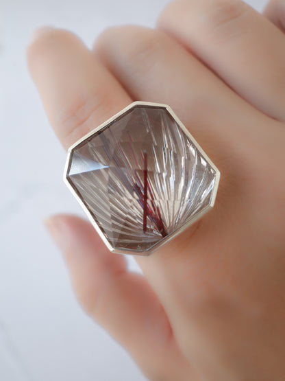 KIRIKO Red Rutilated Quartz Ring
