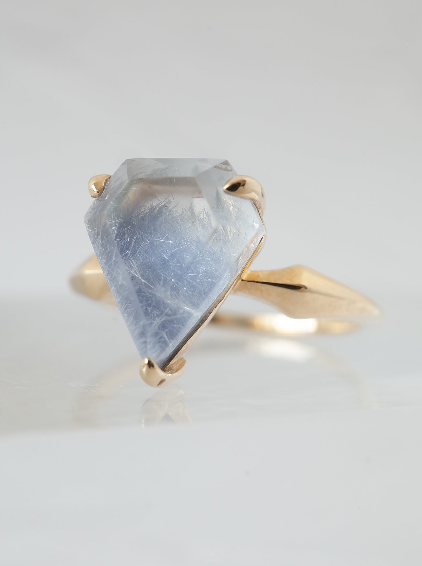 Dumortierite in Quartz Ring - 1