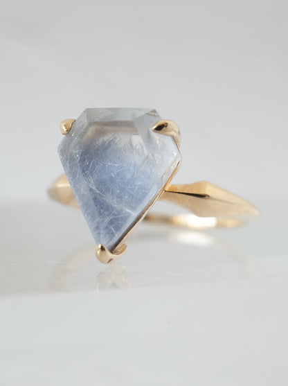 Dumortierite in Quartz Ring - 1