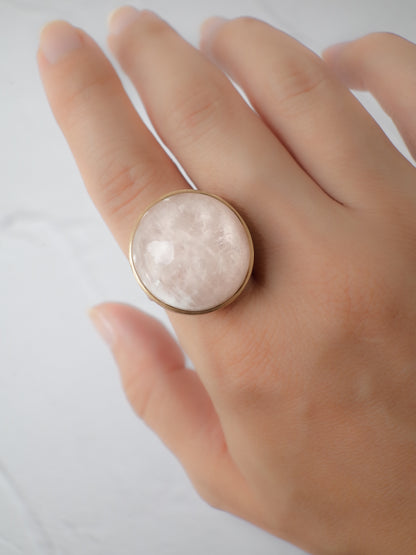 Sericite in Rose Quartz Ring