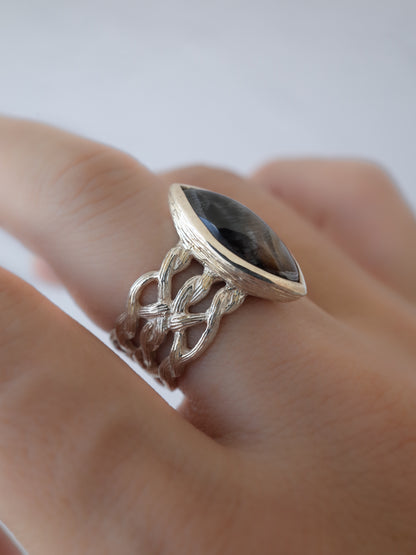 Brookite in Quartz ARAN Ring　