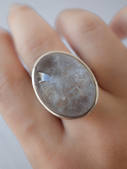 Dumortierite in Quartz Ring - 3
