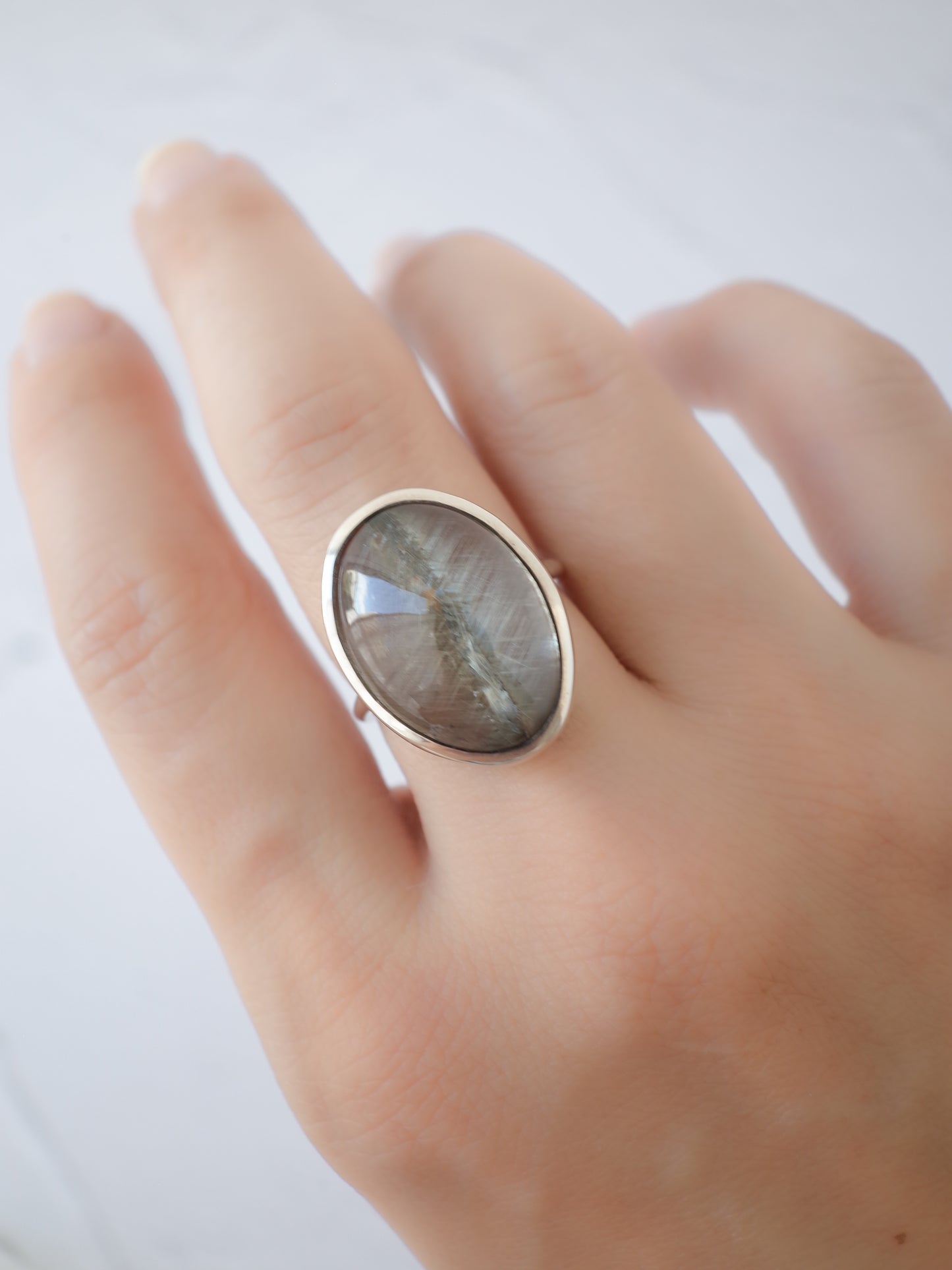 Platinum Rutilated Quartz Ring - 3