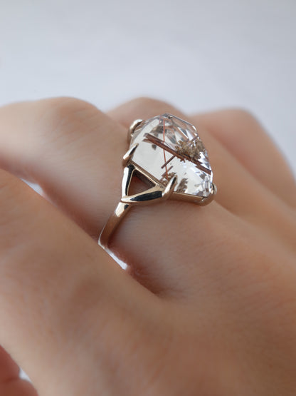 Red Rutilated Quartz Ring  / cut by CANNA