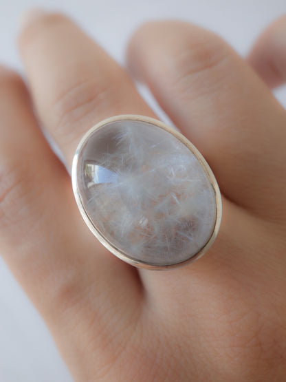 Dumortierite in Quartz Ring - 3