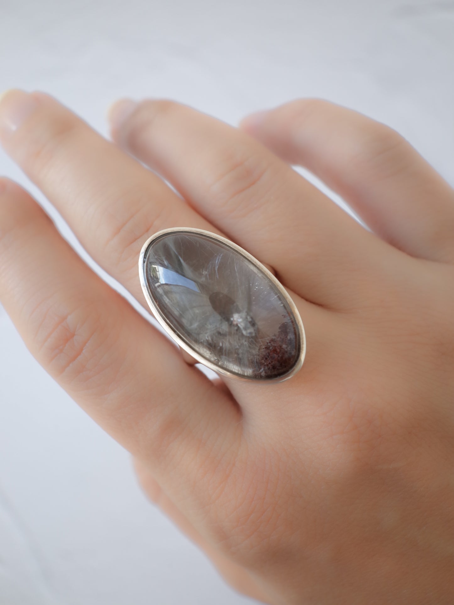 Platinum Rutilated Quartz Ring - 2