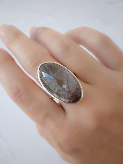 Platinum Rutilated Quartz Ring - 2