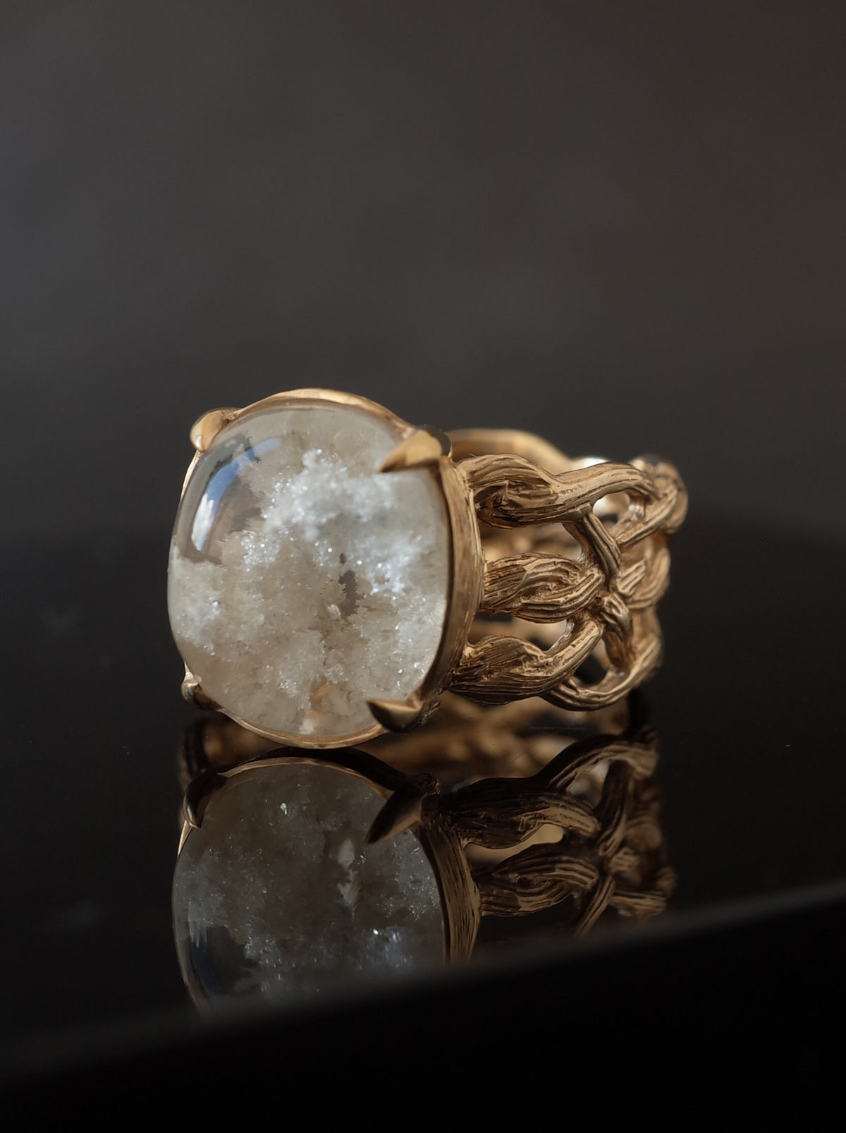 White Garden Quartz ARAN Ring - 1
