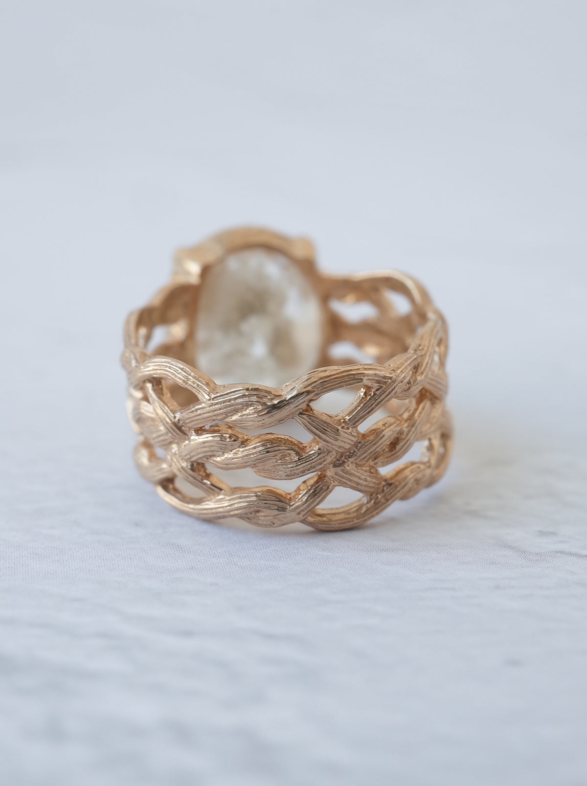 White Garden Quartz ARAN Ring - 1