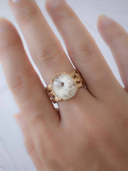 White Garden Quartz ARAN Ring - 1