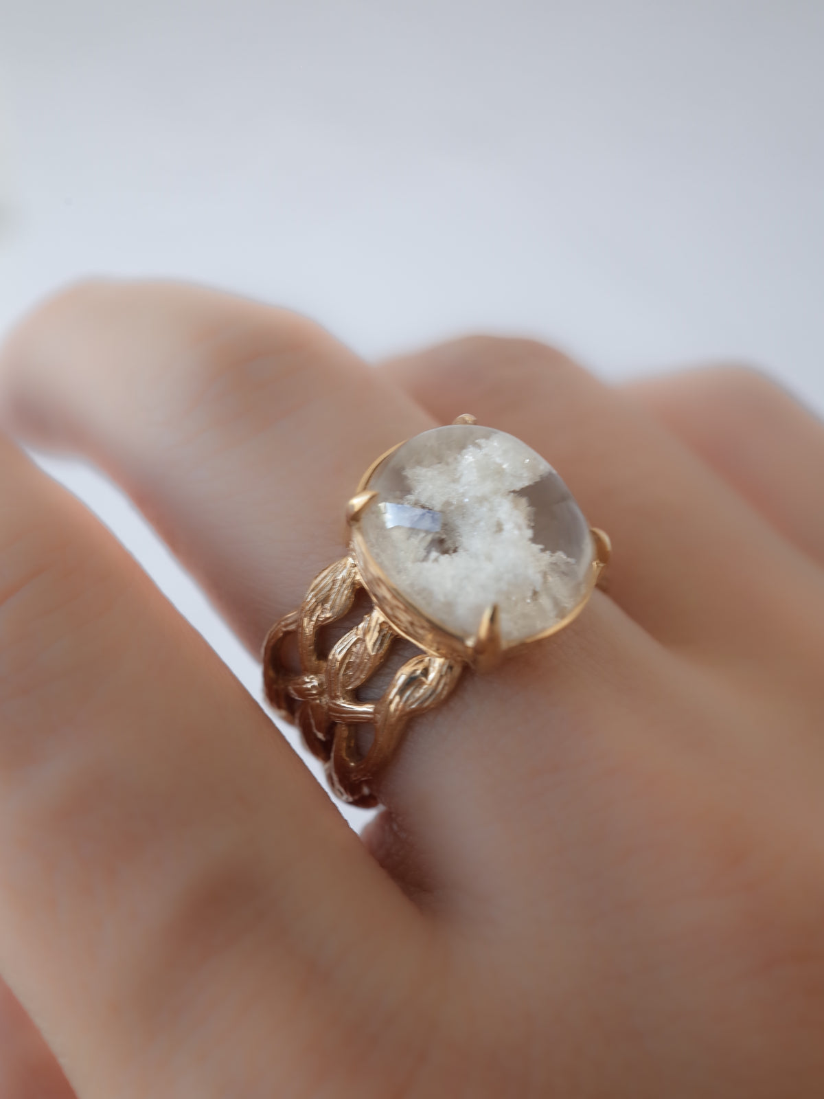 White Garden Quartz ARAN Ring - 1
