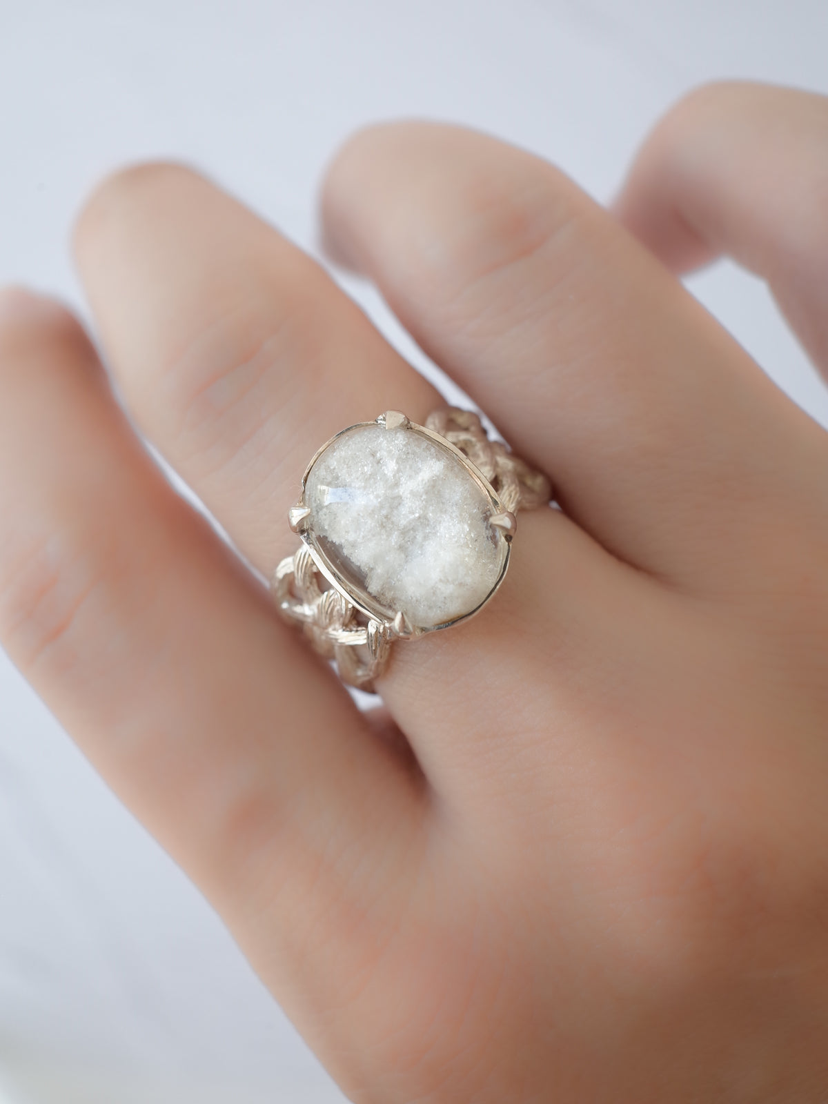 White Garden Quartz ARAN Ring - 4