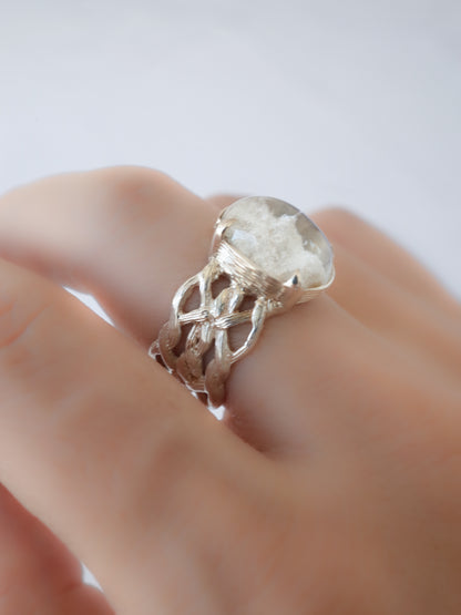 White Garden Quartz ARAN Ring - 4