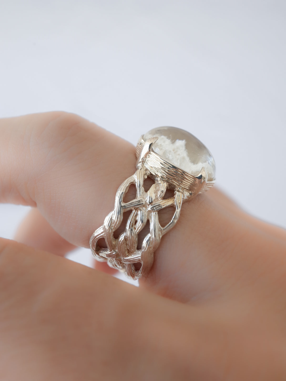 White Garden Quartz ARAN Ring - 4