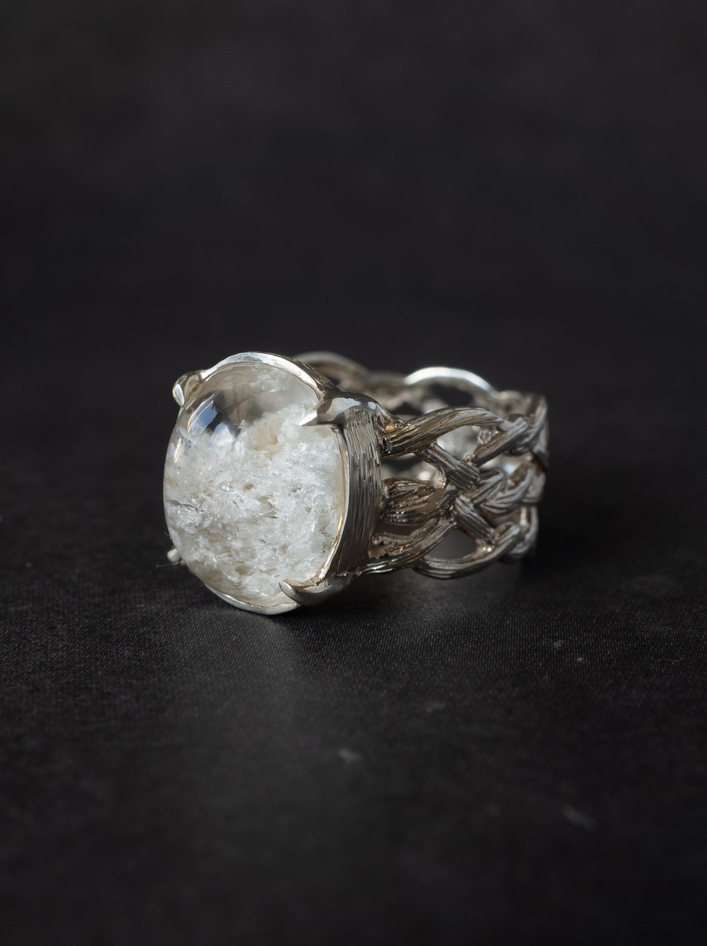 White Garden Quartz ARAN Ring - 6