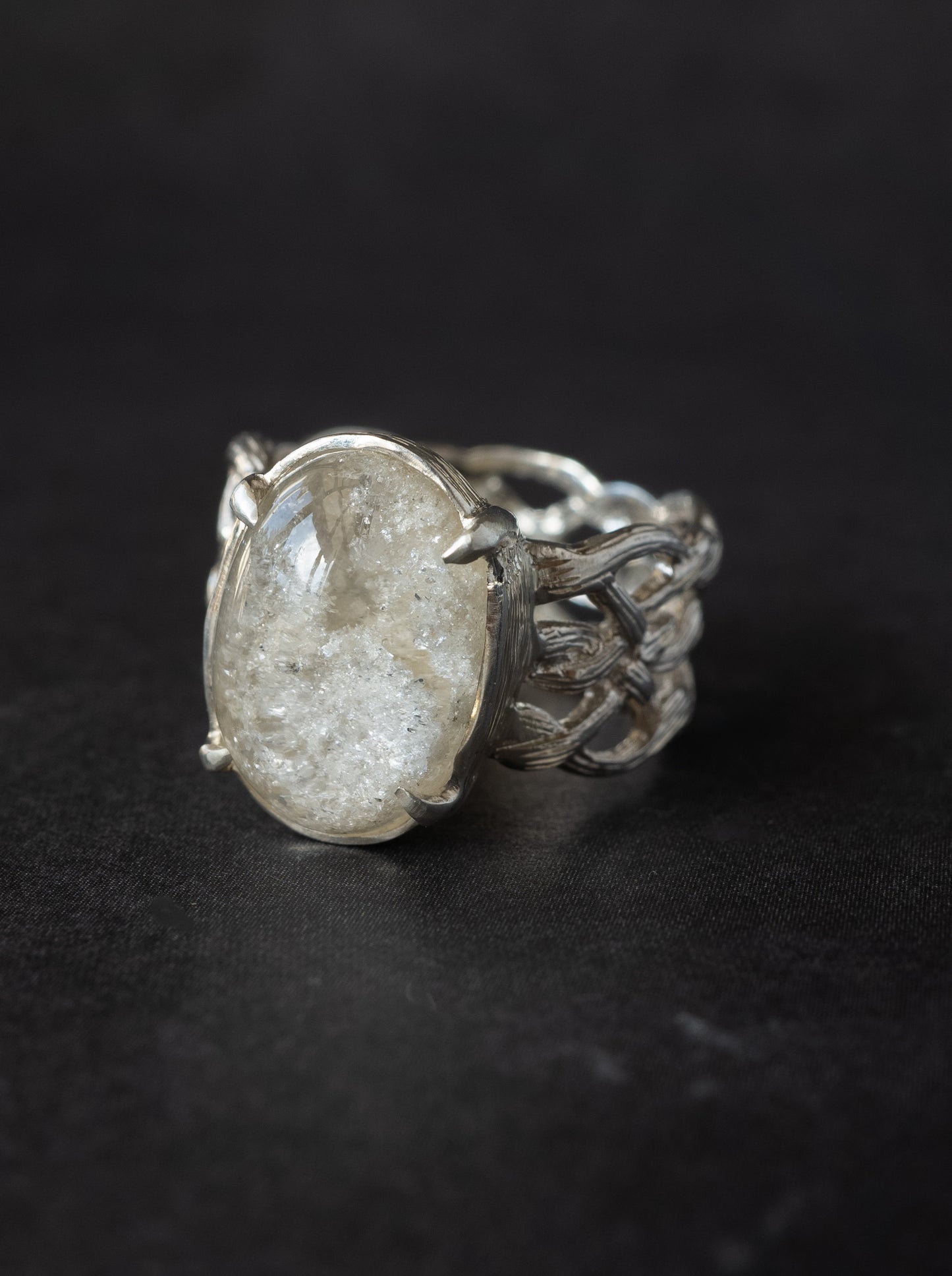 White Garden Quartz ARAN Ring - 7