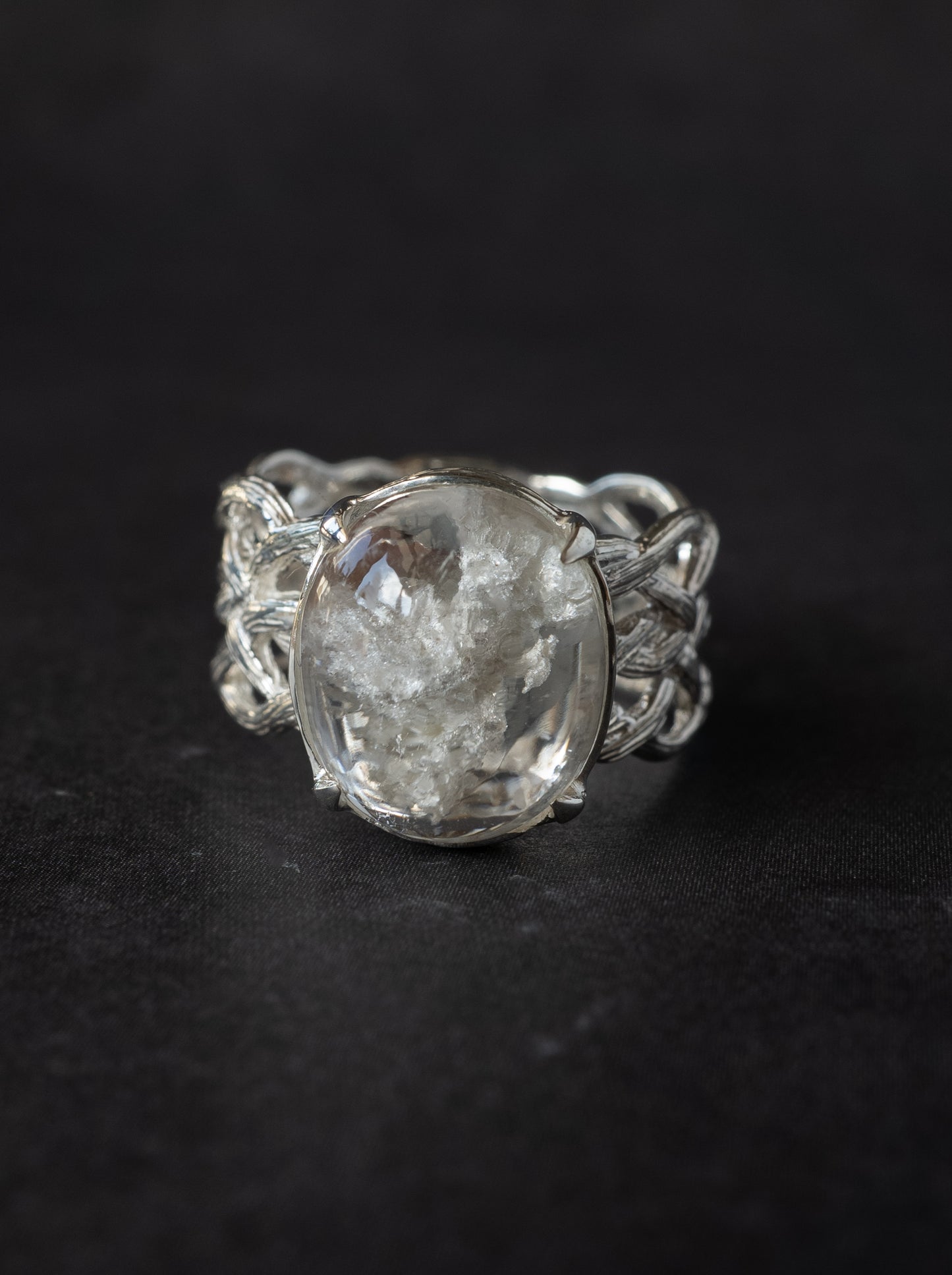 White Garden Quartz ARAN Ring - 8